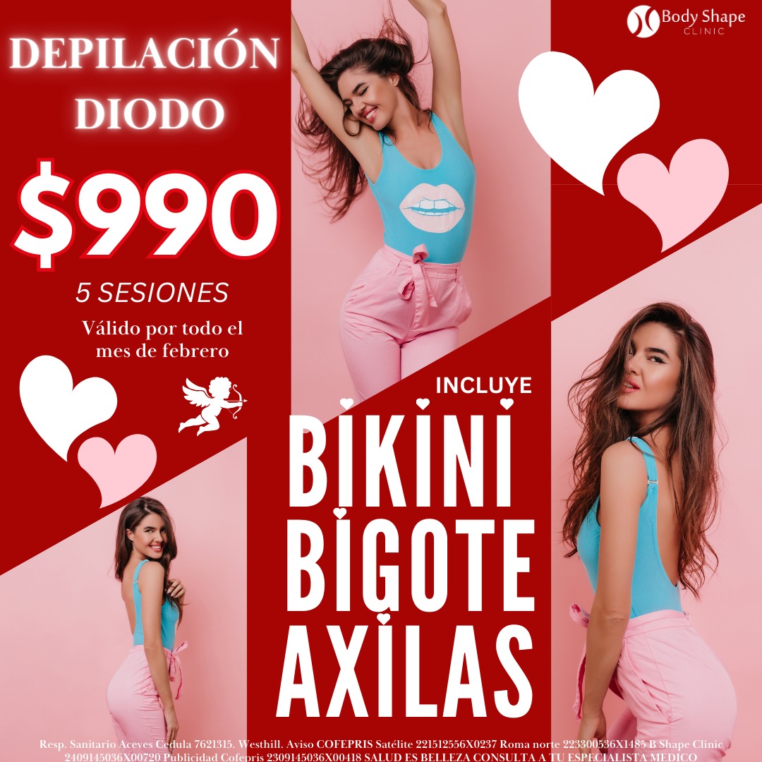 2025 FEBRERO SAN VALENTIN DEPILACION BIKINI, BIGOTE Y AXILA 5 SESIONES